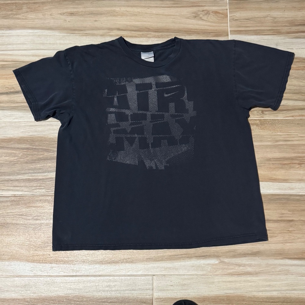 Vintage Nike Air Max Graphic T-Shirt Mens XL Black Short Sleeve Swoosh Logo Tee